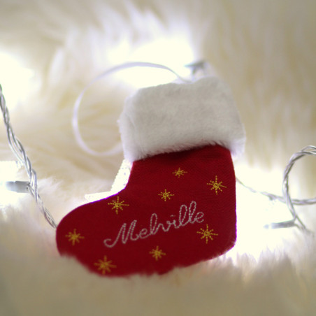 Chaussette de noël brodée minie