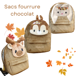 Sacs à dos fourrure chocolat