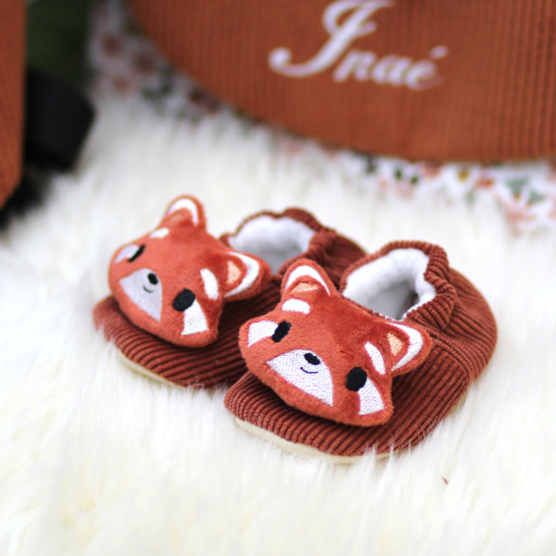 Chaussons bébé panda roux